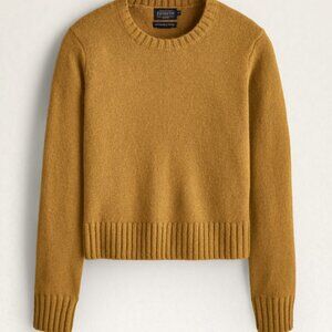 Womens Pendleton crop washable wool sweater deep gold size small
